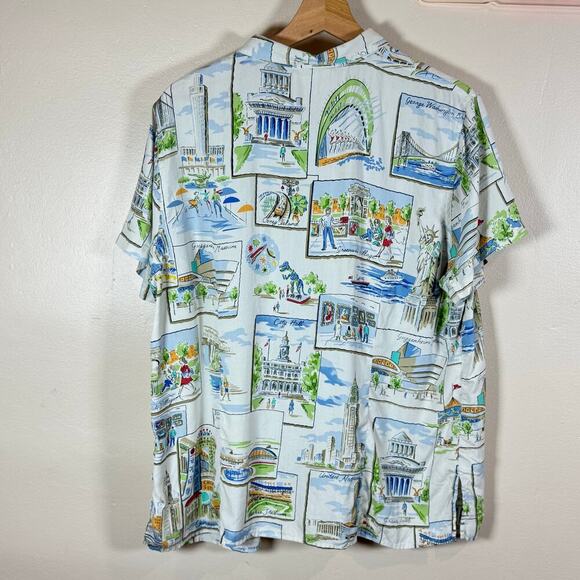 VTG plus Size women’s Button Down Blouse Novelty Print New York Liz Claiborne - Picture 5 of 11